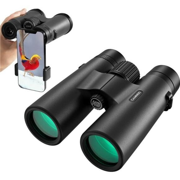 12x42 HD Binoculars, IPX7 Fog Waterproof Binoculars for Adults